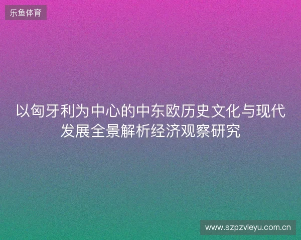 以匈牙利为中心的中东欧历史文化与现代发展全景解析经济观察研究 以匈牙利为中心的中东欧历史文化与现代发展全景解析经济观察研究